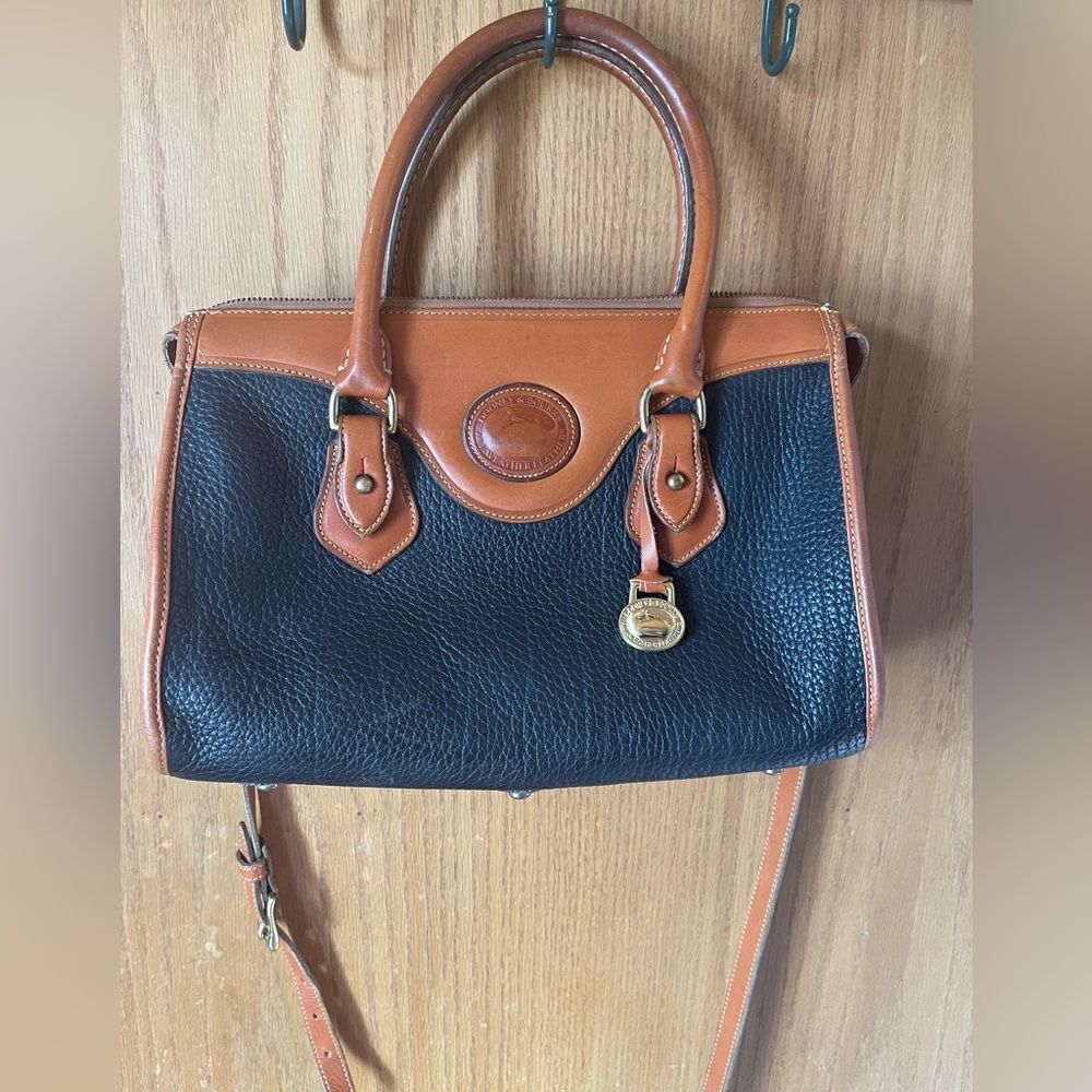 Dooney & Bourke Black and Tan Leather Bag